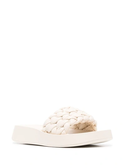 Shop Ash White 'victoria' Braided Slides In Rubber Woman