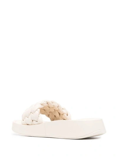 Shop Ash White 'victoria' Braided Slides In Rubber Woman