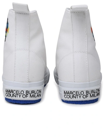 Shop Marcelo Burlon County Of Milan White Canvas Sneaker