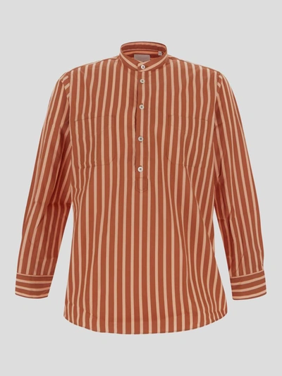 Shop Pt Torino Striped Shirt In Rosaantico