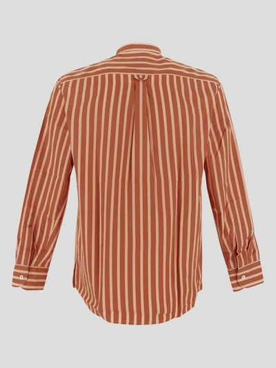 Shop Pt Torino Striped Shirt In Rosaantico