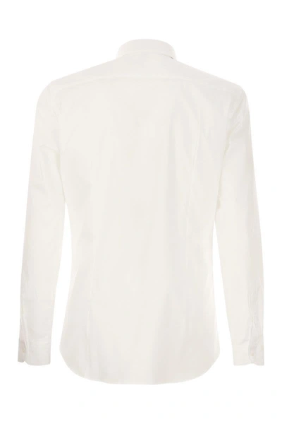 Shop Fay Stretch French Collar Shirt In White