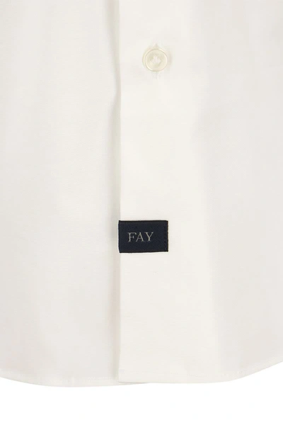 Shop Fay Stretch French Collar Shirt In White