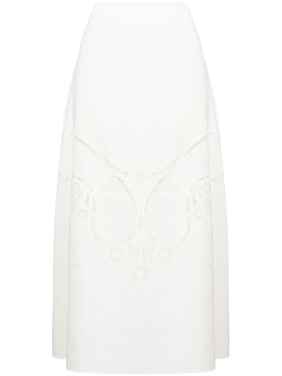 Shop Chloé Midi Skirt In White
