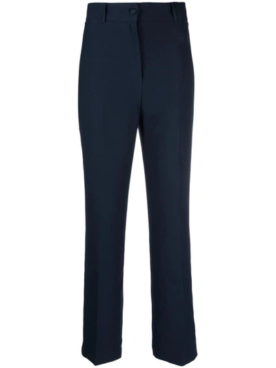 Shop Hebe Studio The Classic Loulou Cady Trousers In Blue
