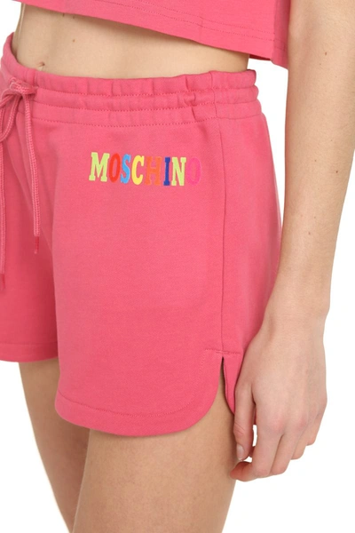Shop Moschino Cotton Shorts In Fuchsia