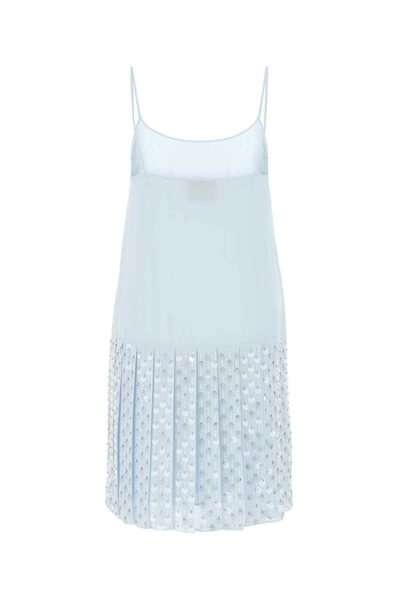 Shop Miu Miu Dress In Light Blue