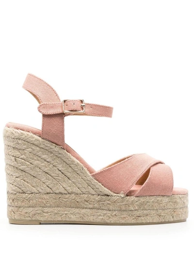 Shop Castaã±er Castañer Blaudell Wedge Heel Sandals In Pink