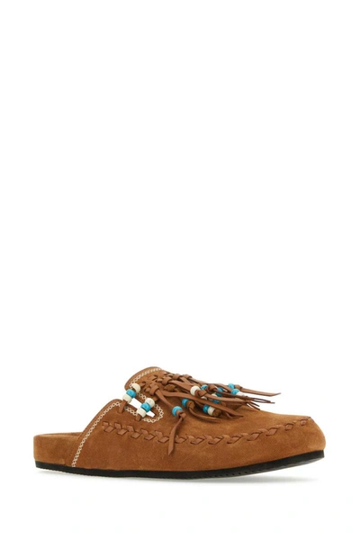 Shop Alanui Slippers In Camel