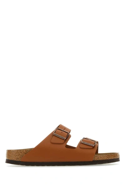 Shop Birkenstock Slippers In Camel