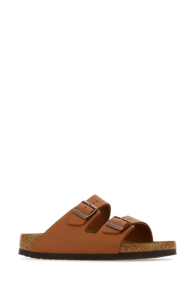 Shop Birkenstock Slippers In Camel