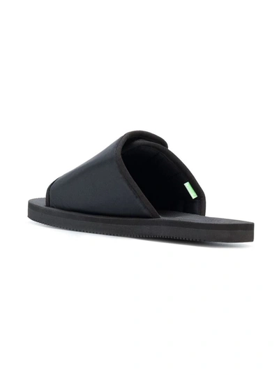 Shop Suicoke 'kaw-cab' Black Sandals With Velcro Fastening In Nylon Man