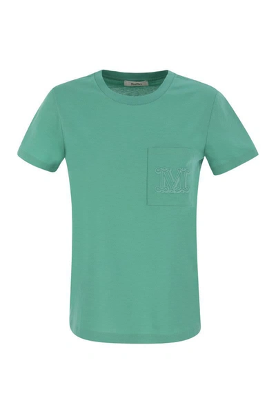 Shop Max Mara Valido - T-shirt With Pocket In Water Green