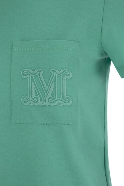 Shop Max Mara Valido - T-shirt With Pocket In Water Green