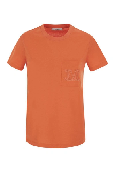 Max Mara Valido - T-shirt With Pocket In Orange | ModeSens