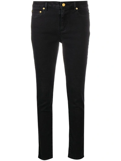 Shop Michael Michael Kors Black Five-pocket Skinny Jeans In Cotton Denim Woman