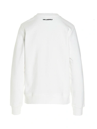 Shop Karl Lagerfeld 'ikonik 2.0 Choupette' Sweatshirt In White