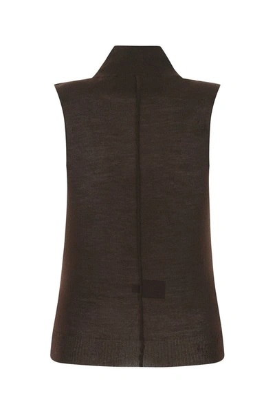 Amiri Distressed Cashmere Turtleneck Tank In Brown