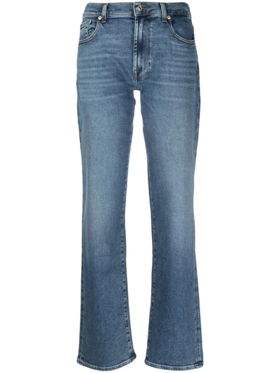 Shop 7 For All Mankind Ellie Straight Leg Denim Jeans In Blue