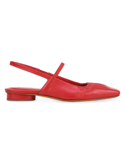 Shop Vince Women's Venice Leather Slingback Flats In Crimson