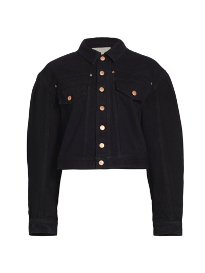Shop Ulla Johnson Women's Cosette Boxy Denim Jacket In Noir Wash