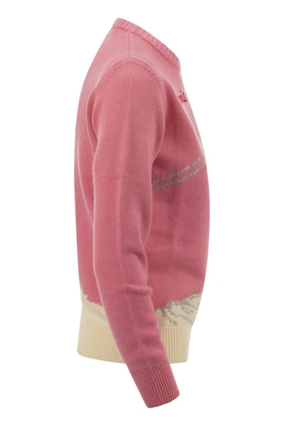 Shop Mc2 Saint Barth Wool-blend Jumper With Embroidery In Pink