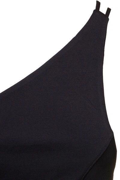 Shop Gauge81 'colorado' One Shoulder Mini Black Dress In Viscose Blend Woman