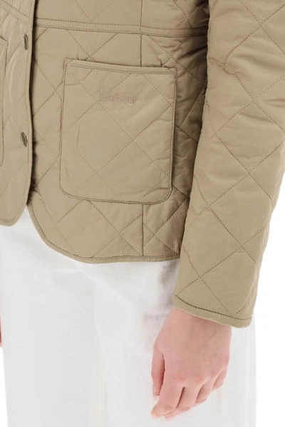 Shop Barbour Deveron Polarquilt Jacket In Beige