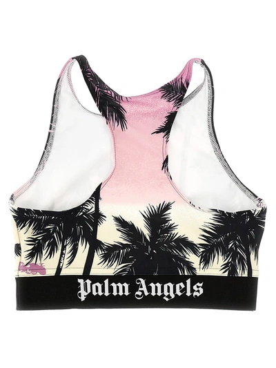 Shop Palm Angels 'pink Sunset Logo' Sporty Top' In Multicolor