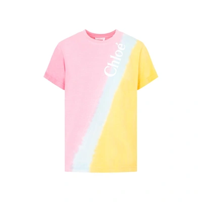 Shop Chloé Cotton T-shirt Tshirt In Multicolour