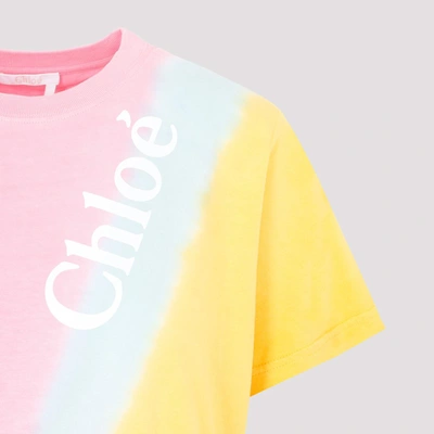 Shop Chloé Cotton T-shirt Tshirt In Multicolour