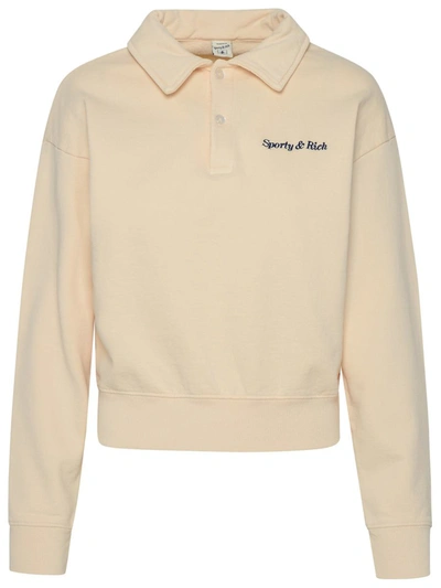Shop Sporty And Rich Sporty & Rich Beige Cotton Sweatshirt