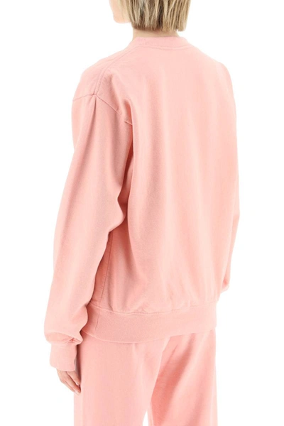 Shop Sporty And Rich Sporty Rich Serif Logo Embroidred Sweatshirt In Pink