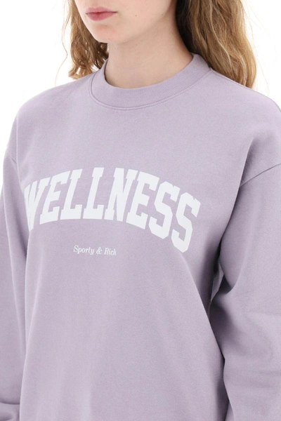 Shop Sporty And Rich Sporty Rich Crew-neck Sweatshirt With Print In Purple