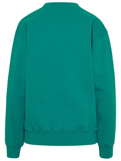 Shop Sporty And Rich Sporty & Rich Cotton Runner Sweatshirt In Green