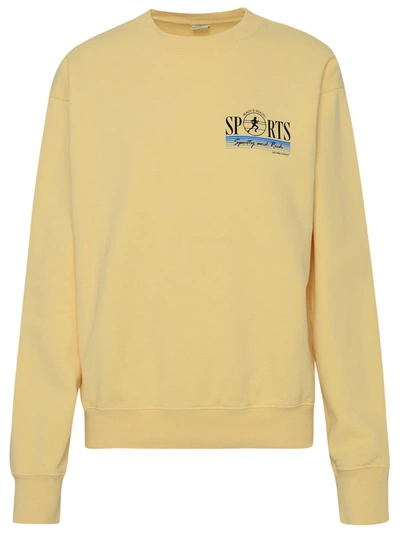 Shop Sporty And Rich Sporty & Rich Cotton Venice Sweatshirt In Yellow