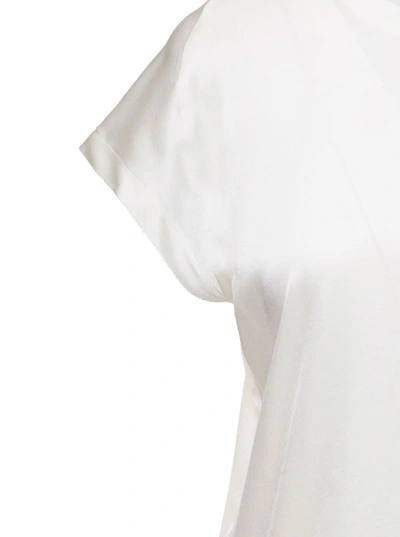 Shop Pinko 'farida' White Short Sleeves T-shirt In Stretch Silk Woman