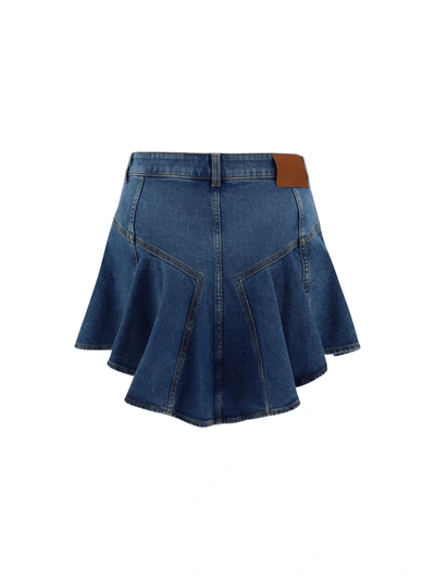 Shop Alexander Mcqueen Denim Mini Skirt