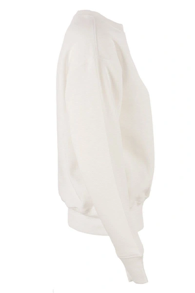 Shop Polo Ralph Lauren Crewneck Cotton Sweatshirt In White