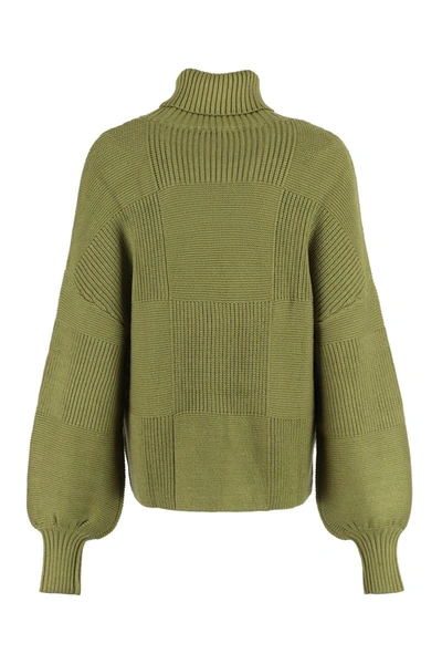 Shop Staud Benny Turtleneck Sweater In Green