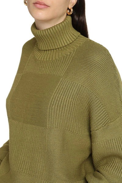 Shop Staud Benny Turtleneck Sweater In Green