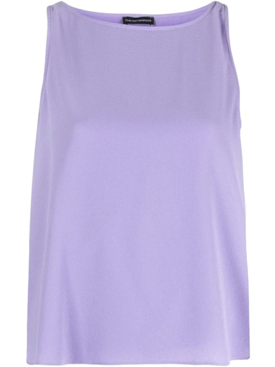 Shop Emporio Armani Sleeveless Top In Purple