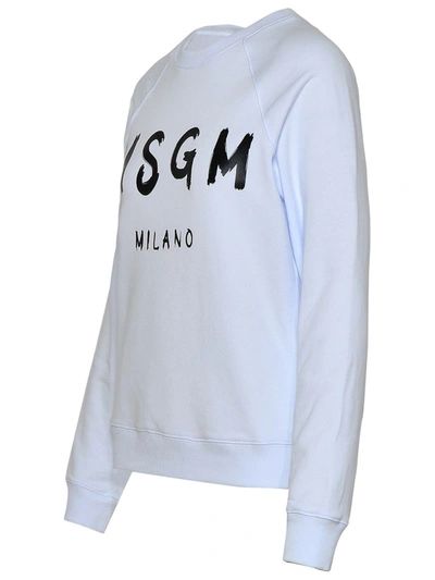 Shop Msgm White Cotton Sweatshirt