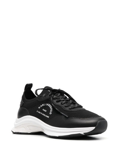 Shop Karl Lagerfeld Logo-print Panelled Sneakers In Black