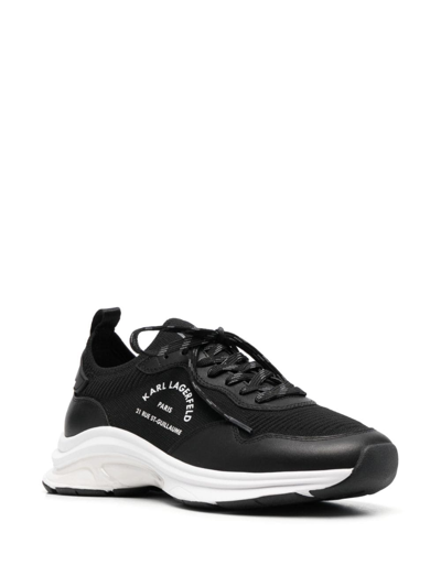 Karl Lagerfeld Logo-print Panelled Sneakers In Black