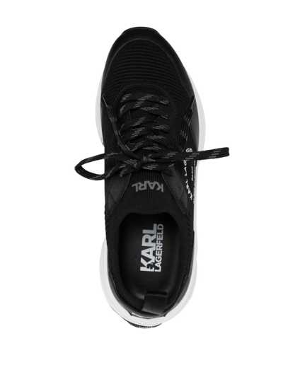 Shop Karl Lagerfeld Logo-print Panelled Sneakers In Black