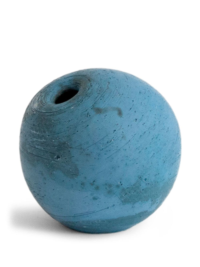 Shop Origin Made Small Salt Clay Vase (12cm) In Blue