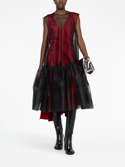 Maison Margiela Flounced Tulle Minidress In Black