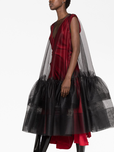 Maison Margiela Flounced Tulle Minidress In Black