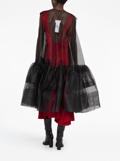 Maison Margiela Flounced Tulle Minidress In Black